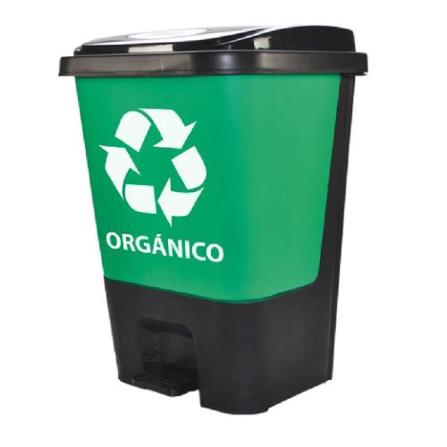 Bote para basura con pedal de 17 lt con impre...