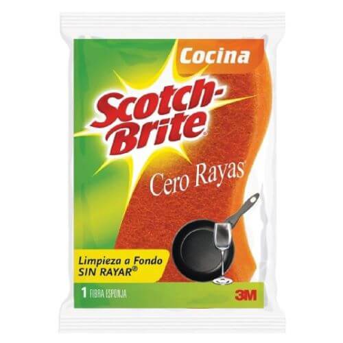 Fibra esponja cero rayas Scotch-Brite naranja...