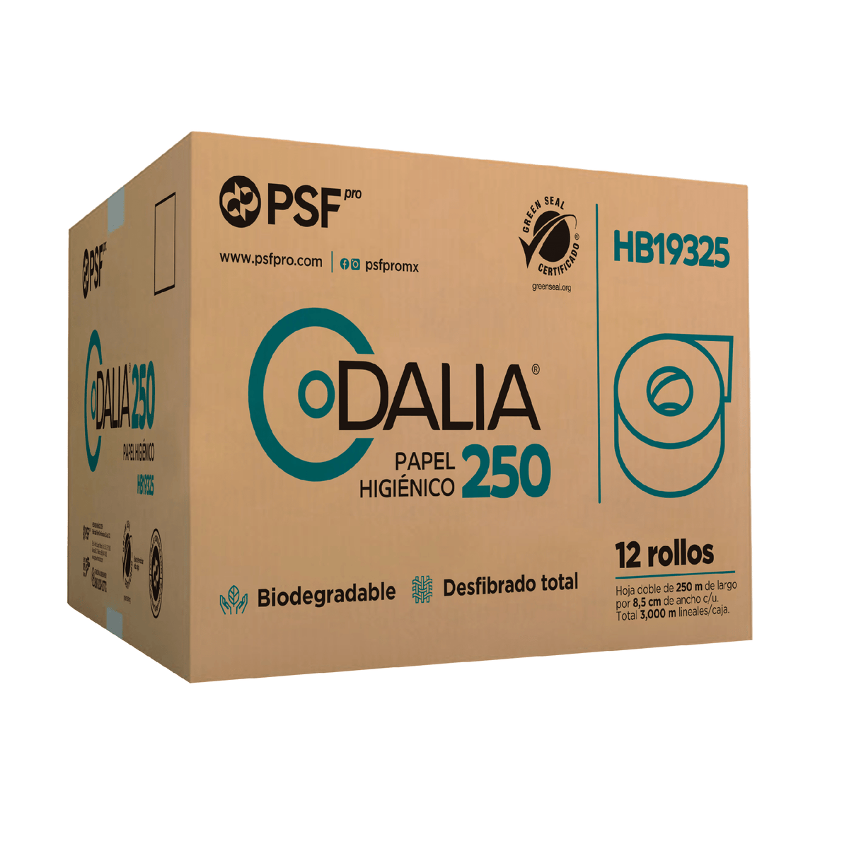 Papel higiénico Dalia 250 (HB19325) 12 rollos...